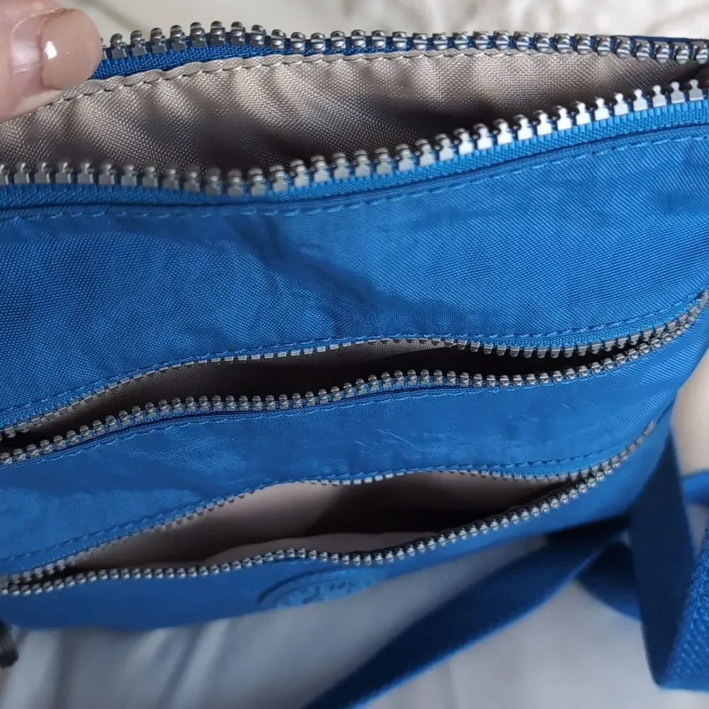 Kipling Keiko Medium, 💙Electric Blue Triple Zip Crossbody Handbag NWOT